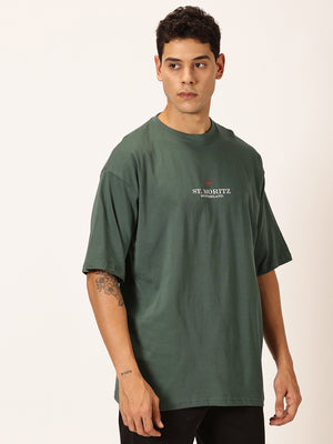 Thomas Scott Men Round Neck Typography Printed Cotton Oversized T-shirt