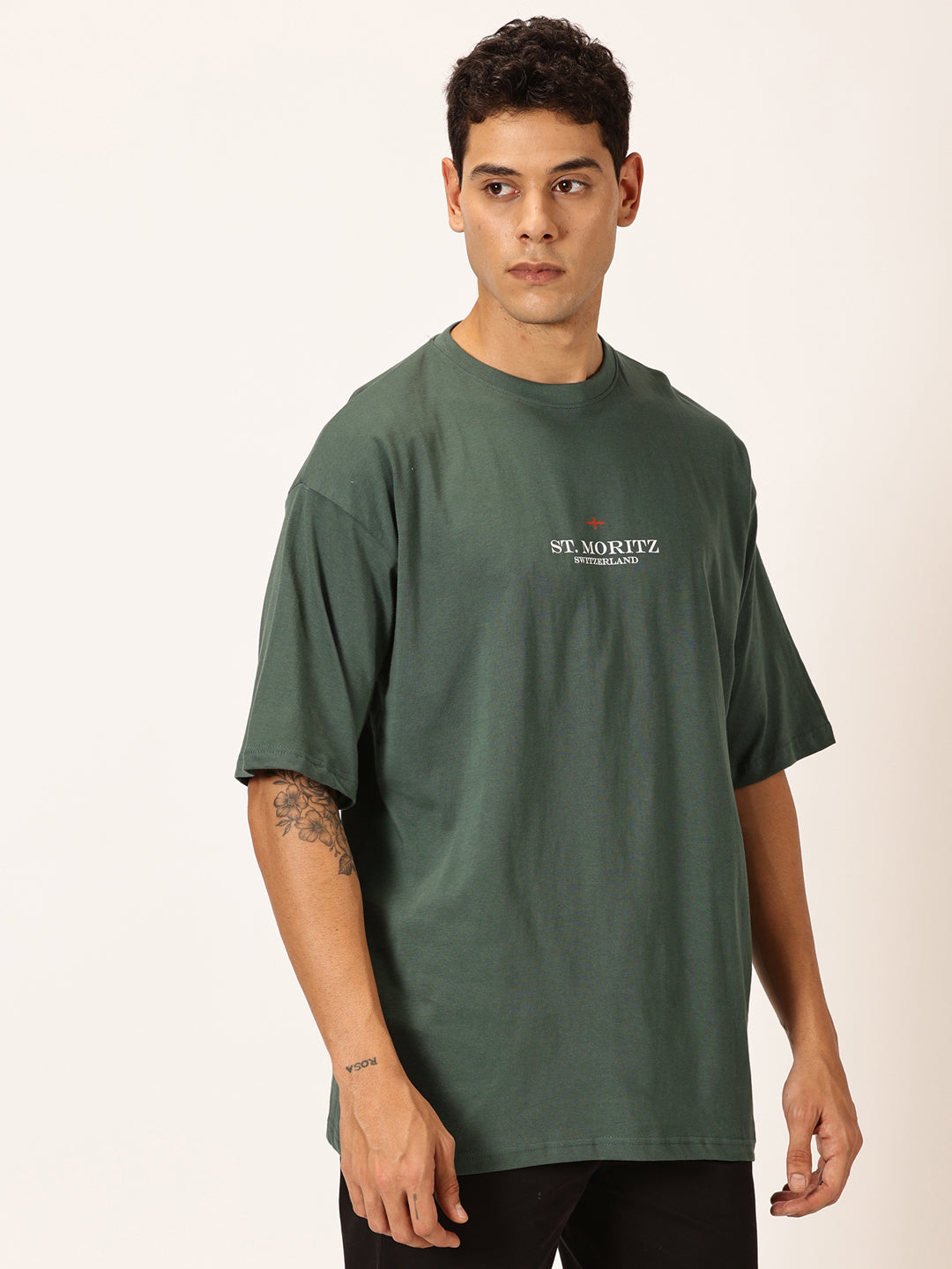 Thomas Scott Men Round Neck Typography Printed Cotton Oversized T-shirt