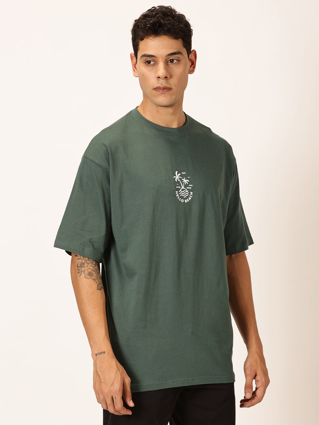 Thomas Scott Men Round Neck Typography Cotton Oversized T-shirt
