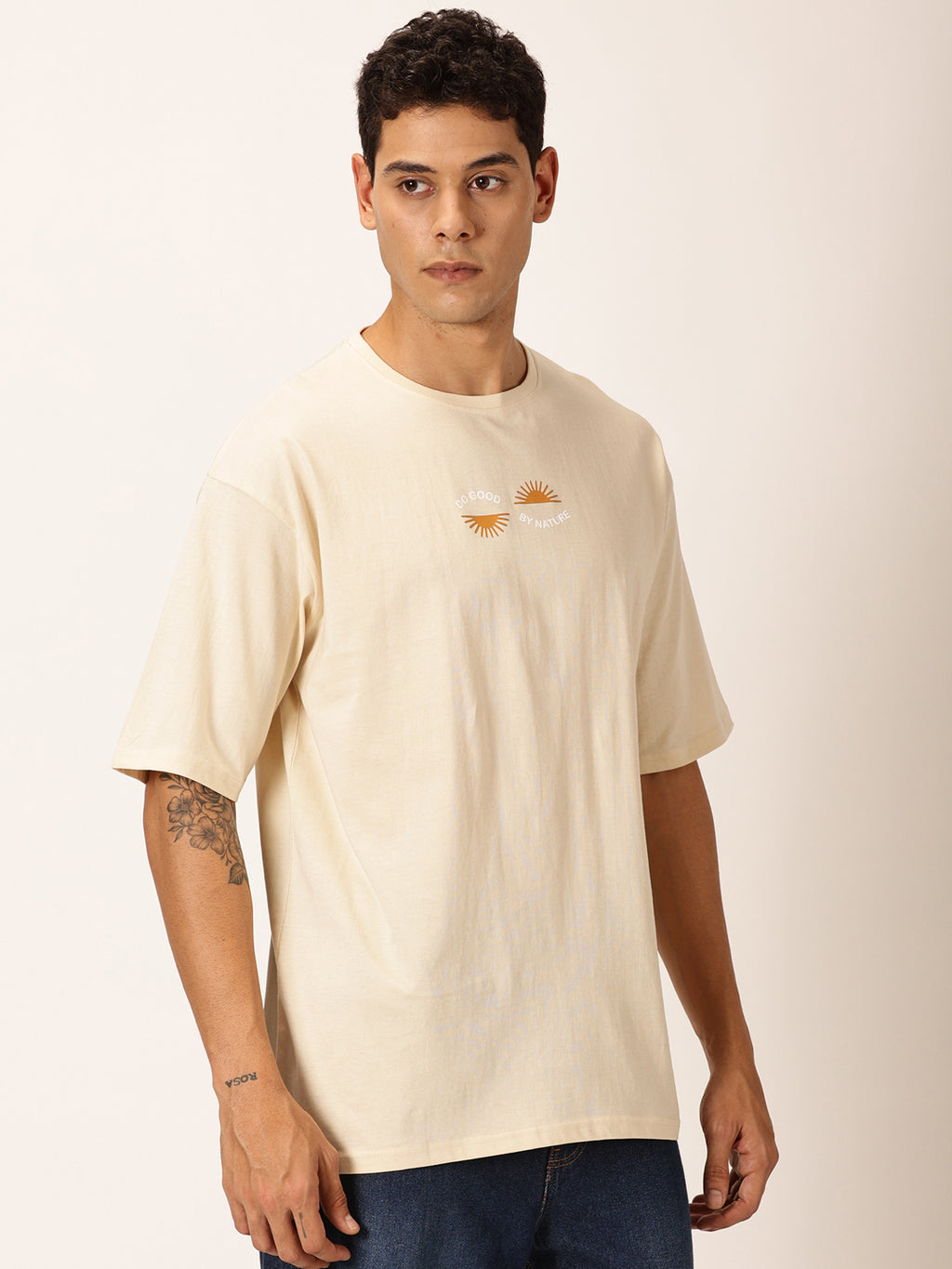 Thomas Scott Men Round Neck Cotton Oversized T-shirt