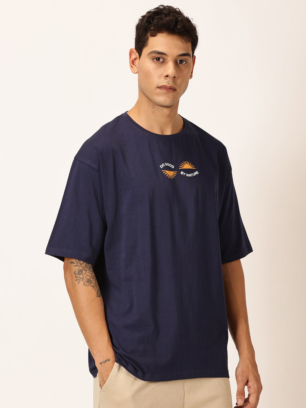 Thomas Scott Men Round Neck Printed Cotton Oversized T-shirt