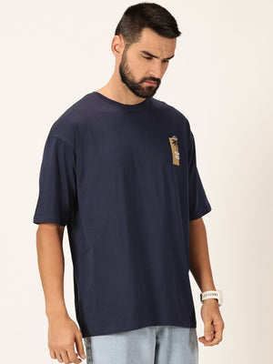 Thomas Scott Men Round Neck Drop-Shoulder Sleeves Bio Finish Cotton Oversized T-shirt