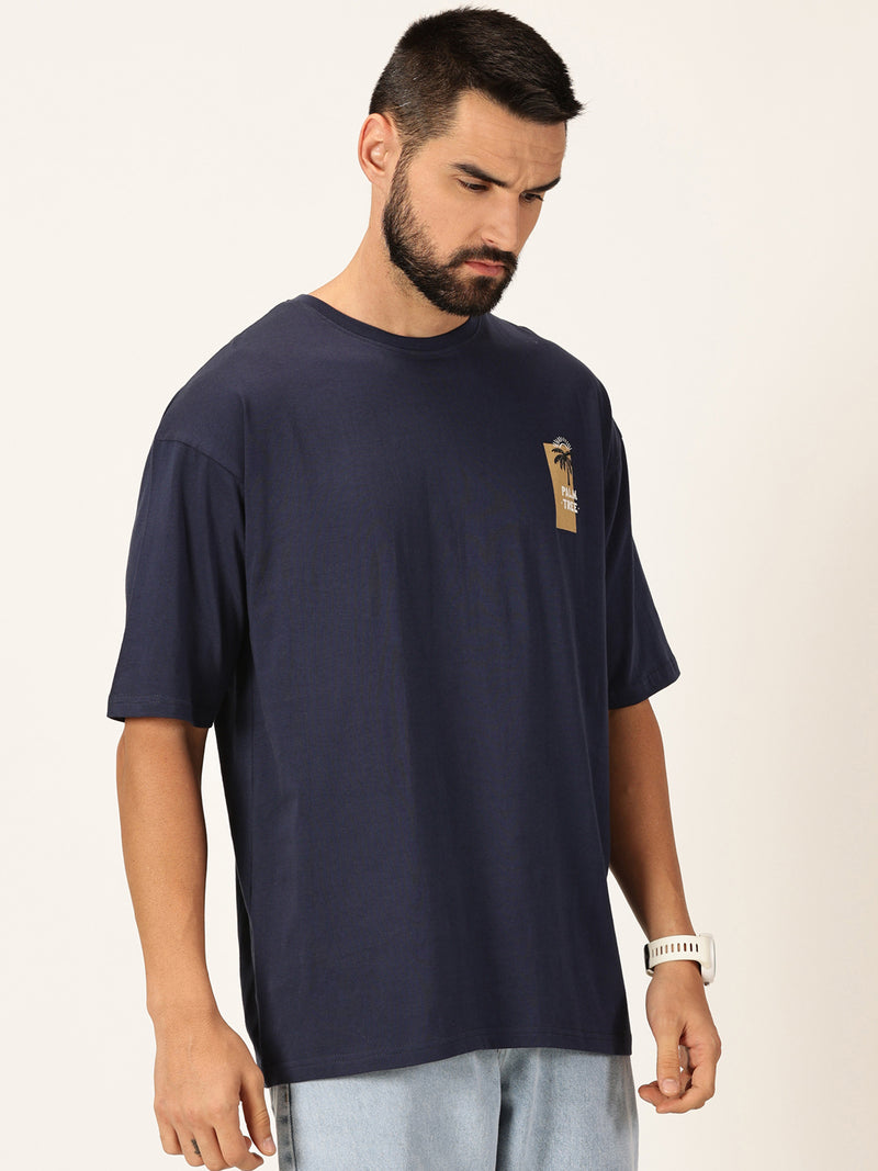 Thomas Scott Men Round Neck Drop-Shoulder Sleeves Bio Finish Cotton Oversized T-shirt