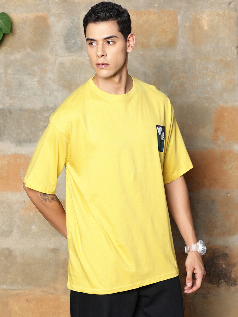Thomas Scott Men Graphic Printed Drop-Shoulder Sleeves Oversized Pure Cotton T-shirt