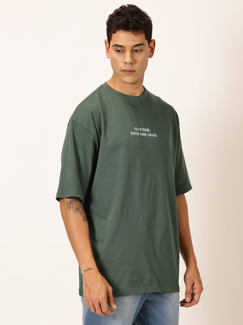 Thomas Scott Men Round Neck Typography Printed Cotton Oversized T-shirt
