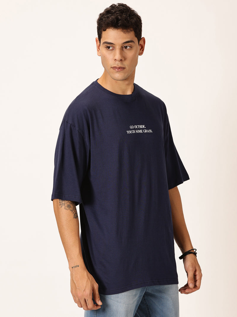 Thomas Scott Men Round Neck Typography Printed Cotton Oversized T-shirt