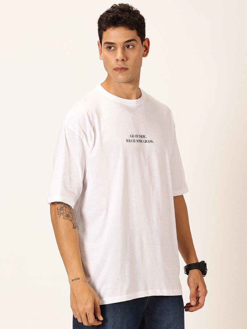 Thomas Scott Men Round Neck Typography Printed Cotton Oversized T-shirt