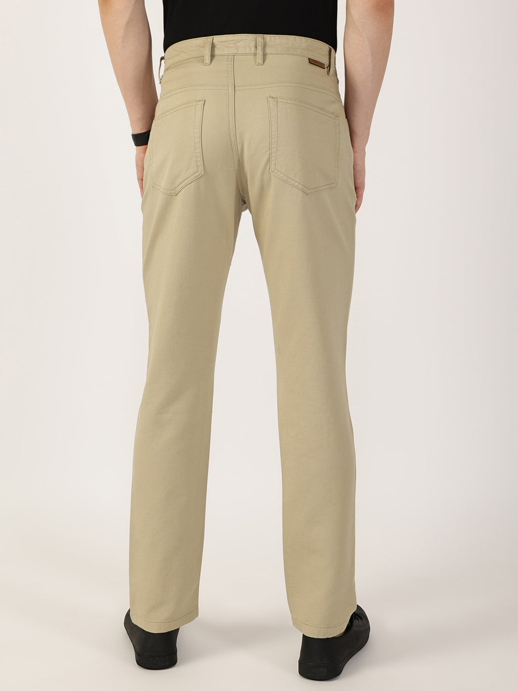 Thomas Scott Men Beige Smart Regular Fit Chinos Trousers