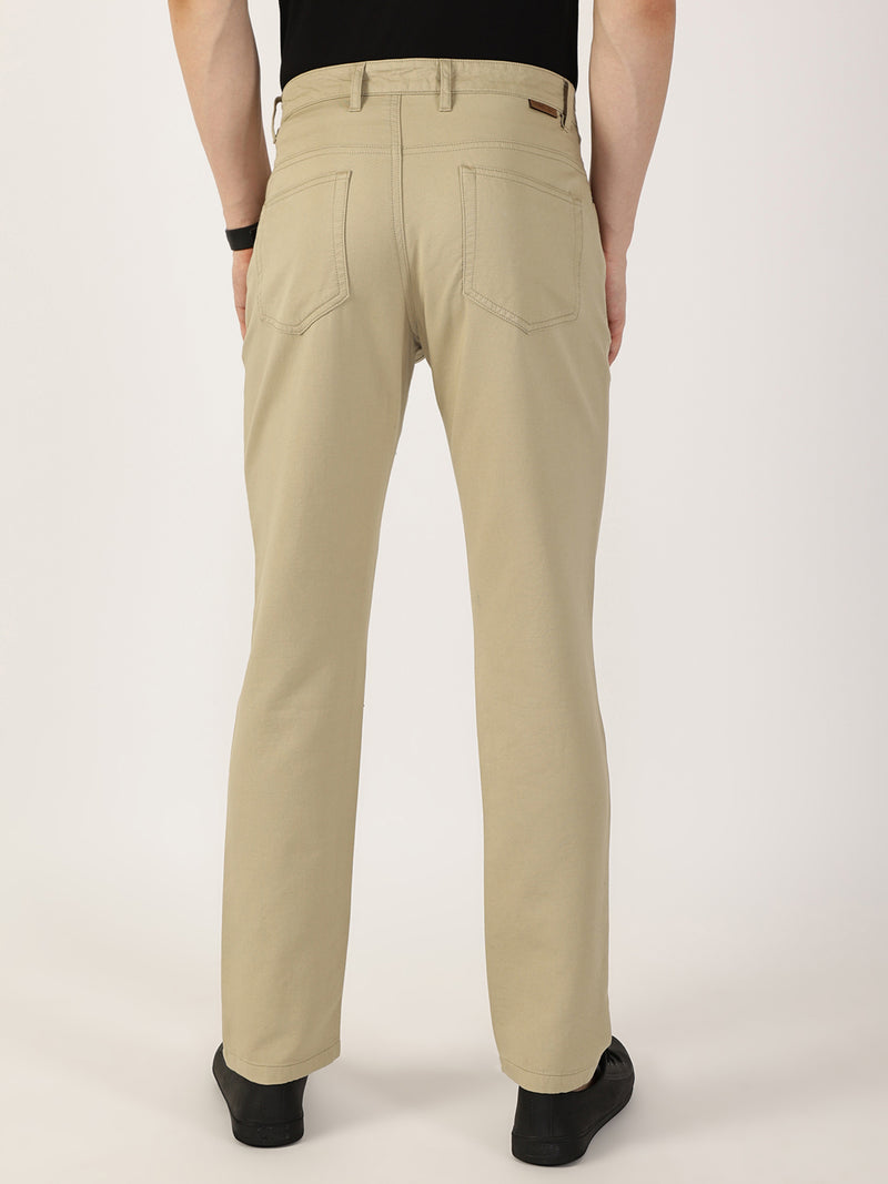 Thomas Scott Men Beige Smart Regular Fit Chinos Trousers