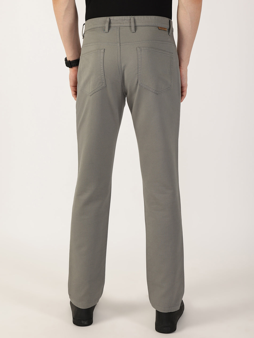 Thomas Scott Men Dark Grey Smart Regular Fit Chinos Trousers