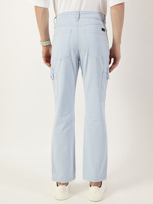 Thomas Scott Men Blue Smart Slim Fit Cargo Trousers