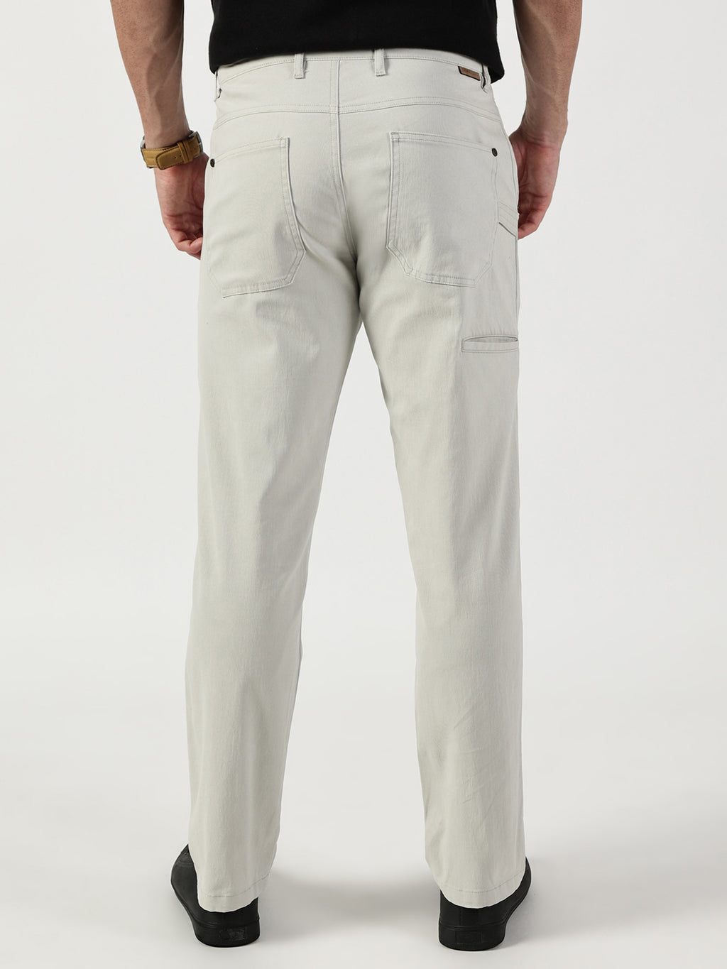 Grey Smart Regular Fit Chino Trousers