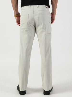 Grey Smart Regular Fit Chino Trousers
