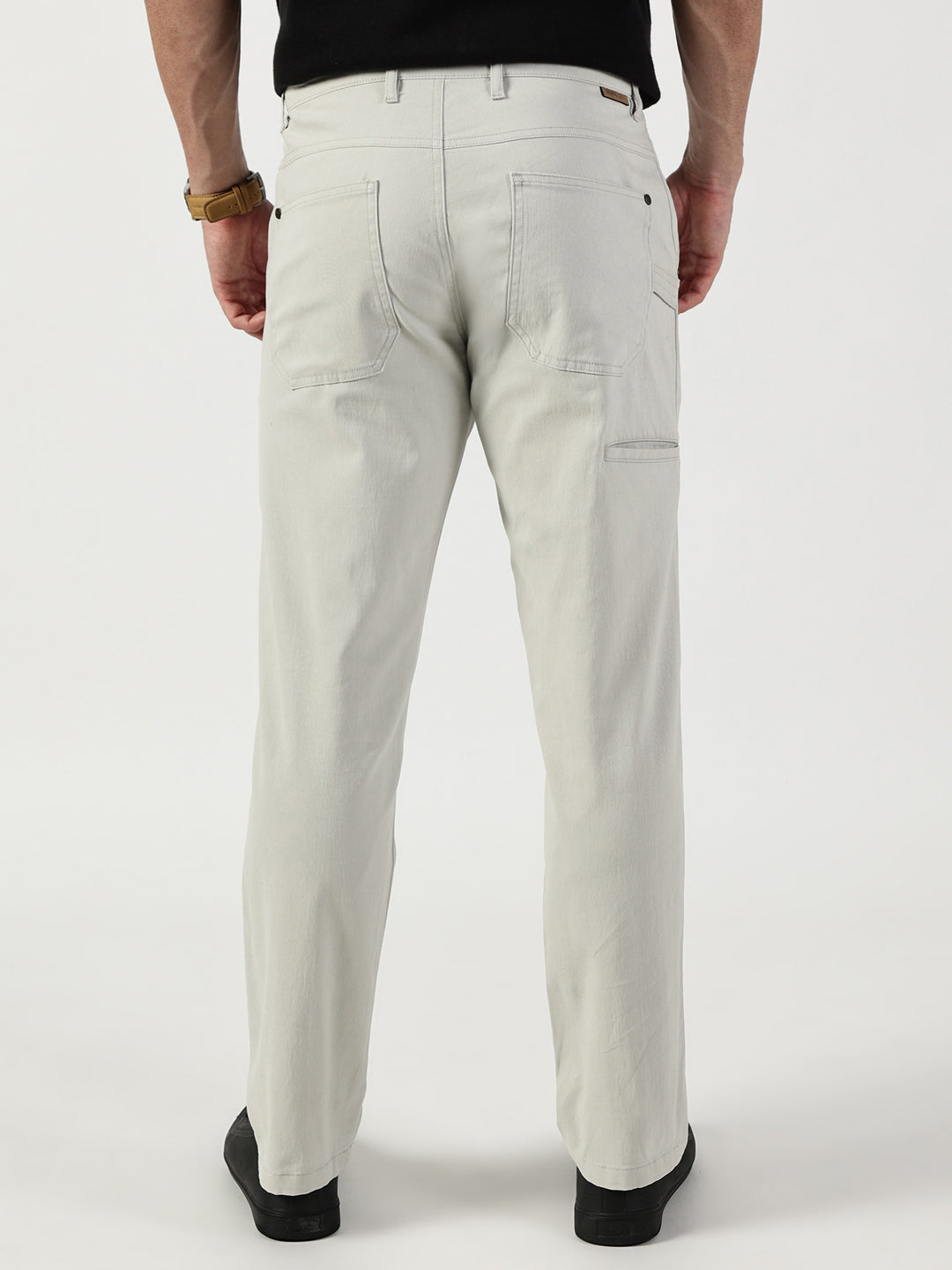 Grey Smart Regular Fit Chino Trousers