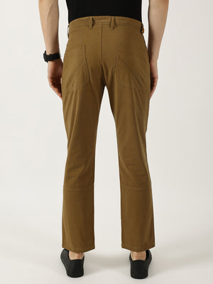 Thomas Scott Men Brown Mid-Rise Straight Fit Woven Trousers