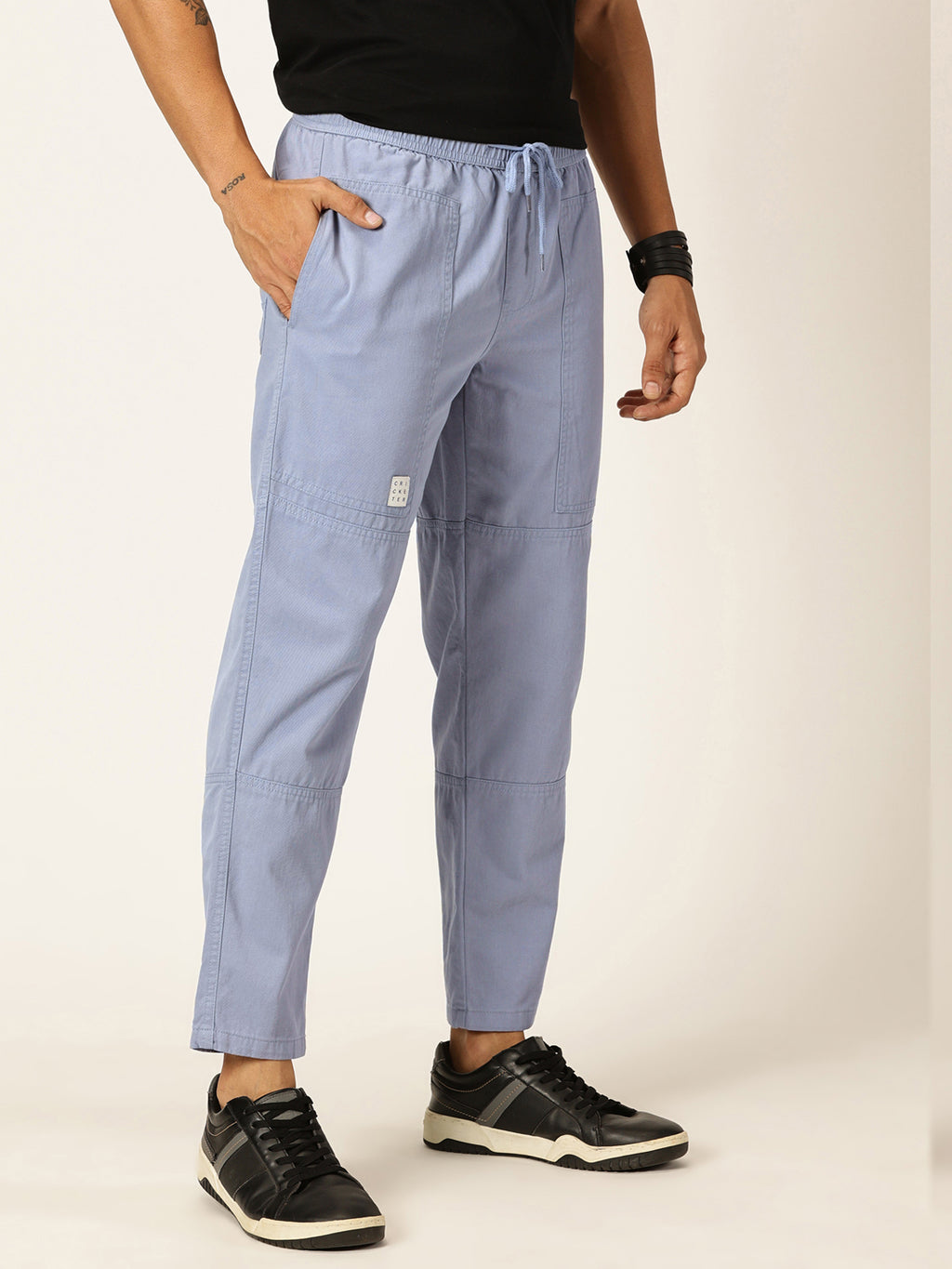 Thomas Scott Men Relaxed Loose Fit Mid-Rise Pure Cotton Easy Wash Trousers