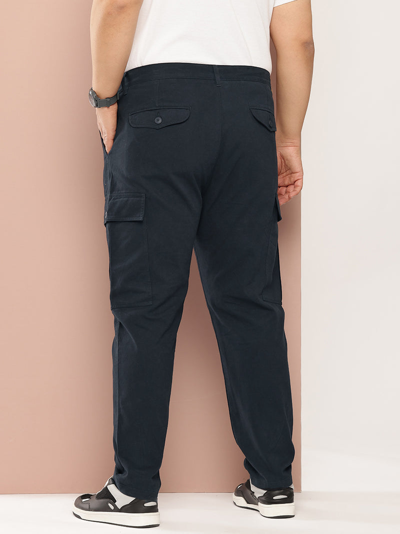 Thomas Scott Men Plus Size Smart Easy Wash Pure Cotton Cargos Trousers