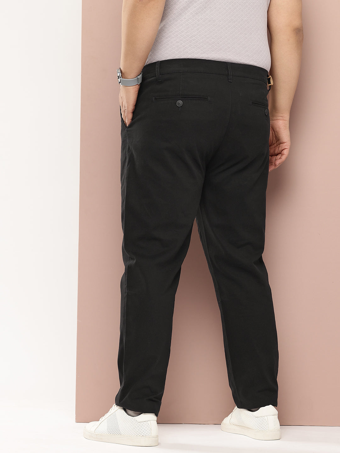 Thomas Scott Men Plus Size Smart Easy Wash Pure Cotton Chinos Trousers