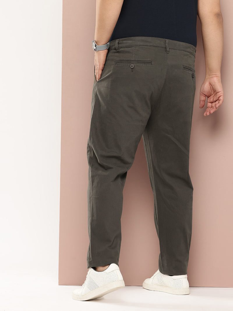 Thomas Scott Men Plus Size Smart Easy Wash Pure Cotton Chinos Trousers