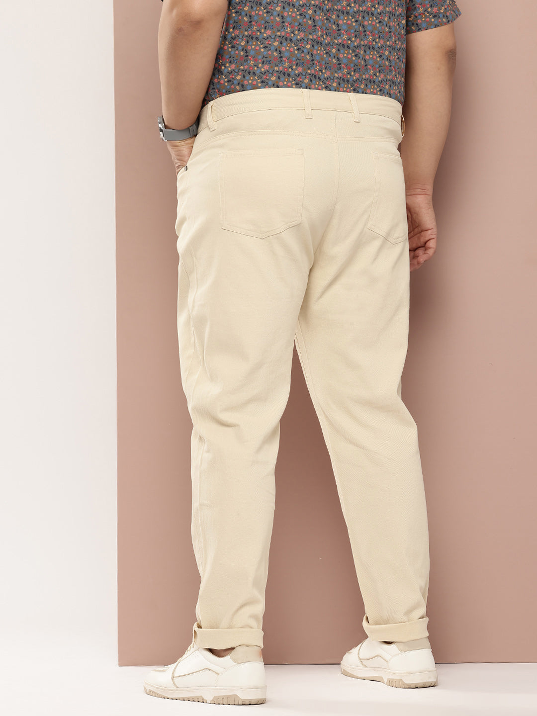 Thomas Scott Men Plus Size Smart Easy Wash Pure Cotton Chinos Trousers