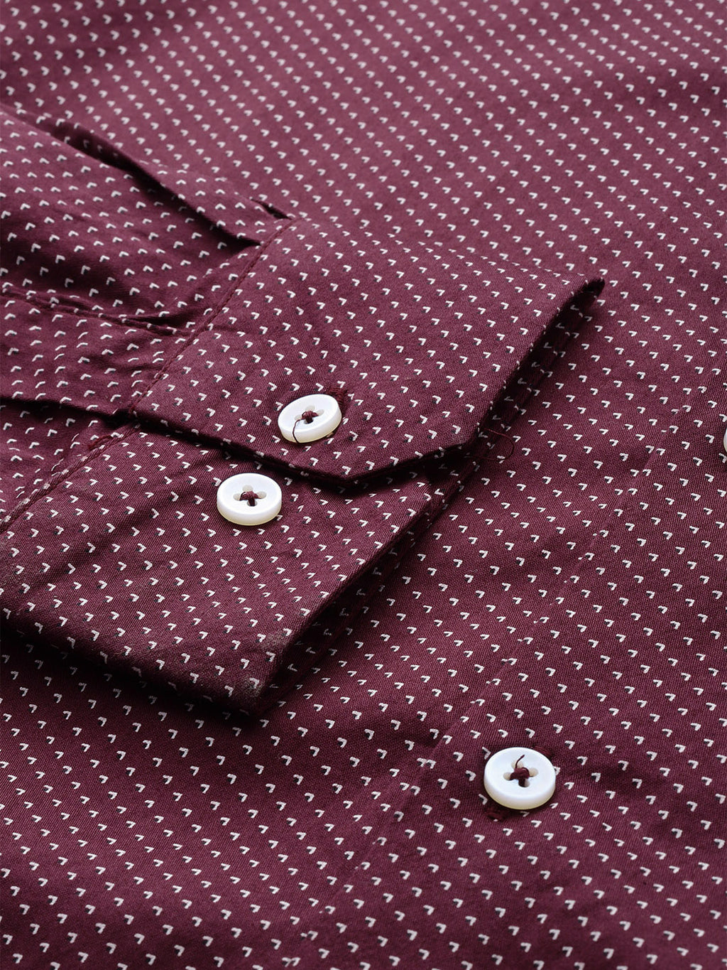 Thomas Scott Men Maroon Plus Size Regular Fit Long Sleeves Micro Ditsy Printed Formal Shirt