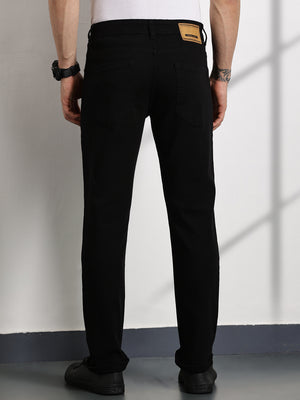 Thomas Scott Men Black Slim Fit Mid-Rise Clean Look Non stretchable Jeans