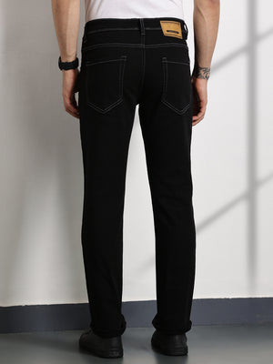 Thomas Scott Men Black Slim Fit Mid-Rise Clean Look Non stretchable Jeans