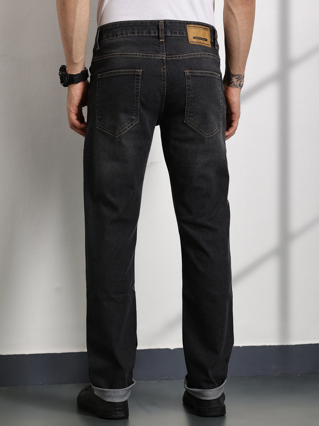 DarkGrey Slim Fit Mid-Rise Clean Look Non stretchable Jeans