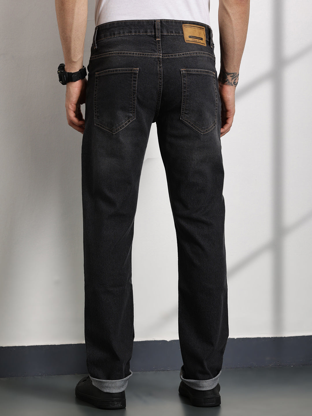 DarkGrey Slim Fit Mid-Rise Clean Look Non stretchable Jeans