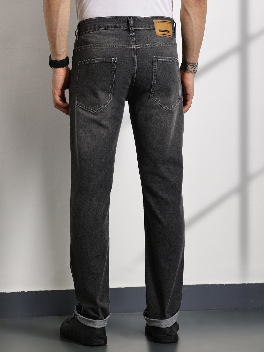 DarkGrey Slim Fit Mid-Rise Clean Look Non stretchable Jeans