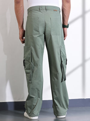Thomas Scott Men Mint Cotton Mid-Rise Original Cargo Trouser