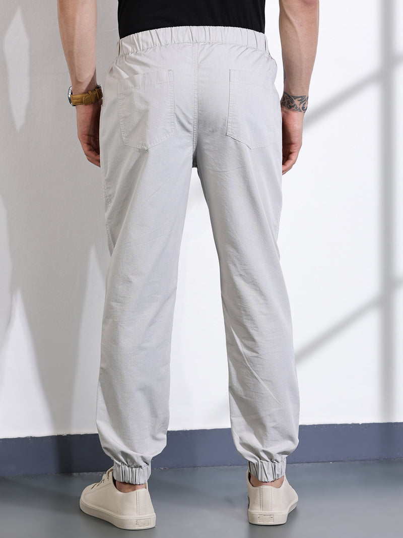 Thomas Scott Men Grey Classic Slim Fit Joggers Trouser