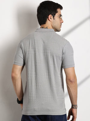 Thomas Scott Men Grey Polo Collar T-shirt