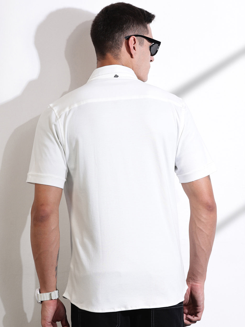 Thomas Scott Men White Slim Fit Solid Casual Shirt