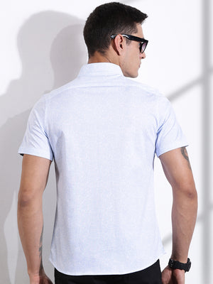 Thomas Scott Men LightBlue Slim Fit Ethnic Motifs Printed Casual Shirt