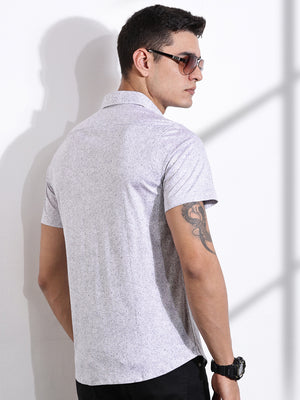 Thomas Scott Men Grey Slim Fit Abstract Printed Casual Shirt