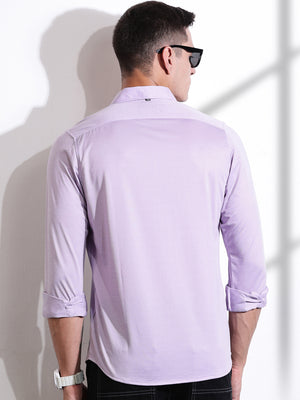 Purple Slim Fit Solid Casual Shirt