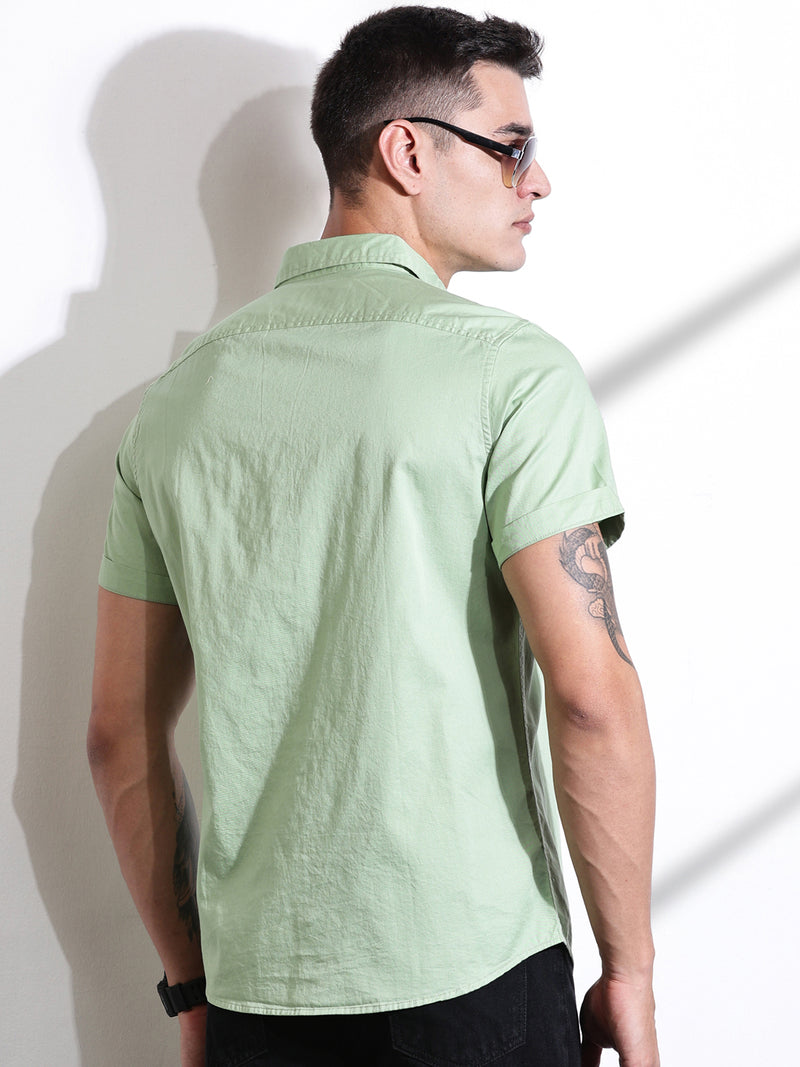 Thomas Scott Men Pista Slim Fit Solid Cotton Casual Shirt