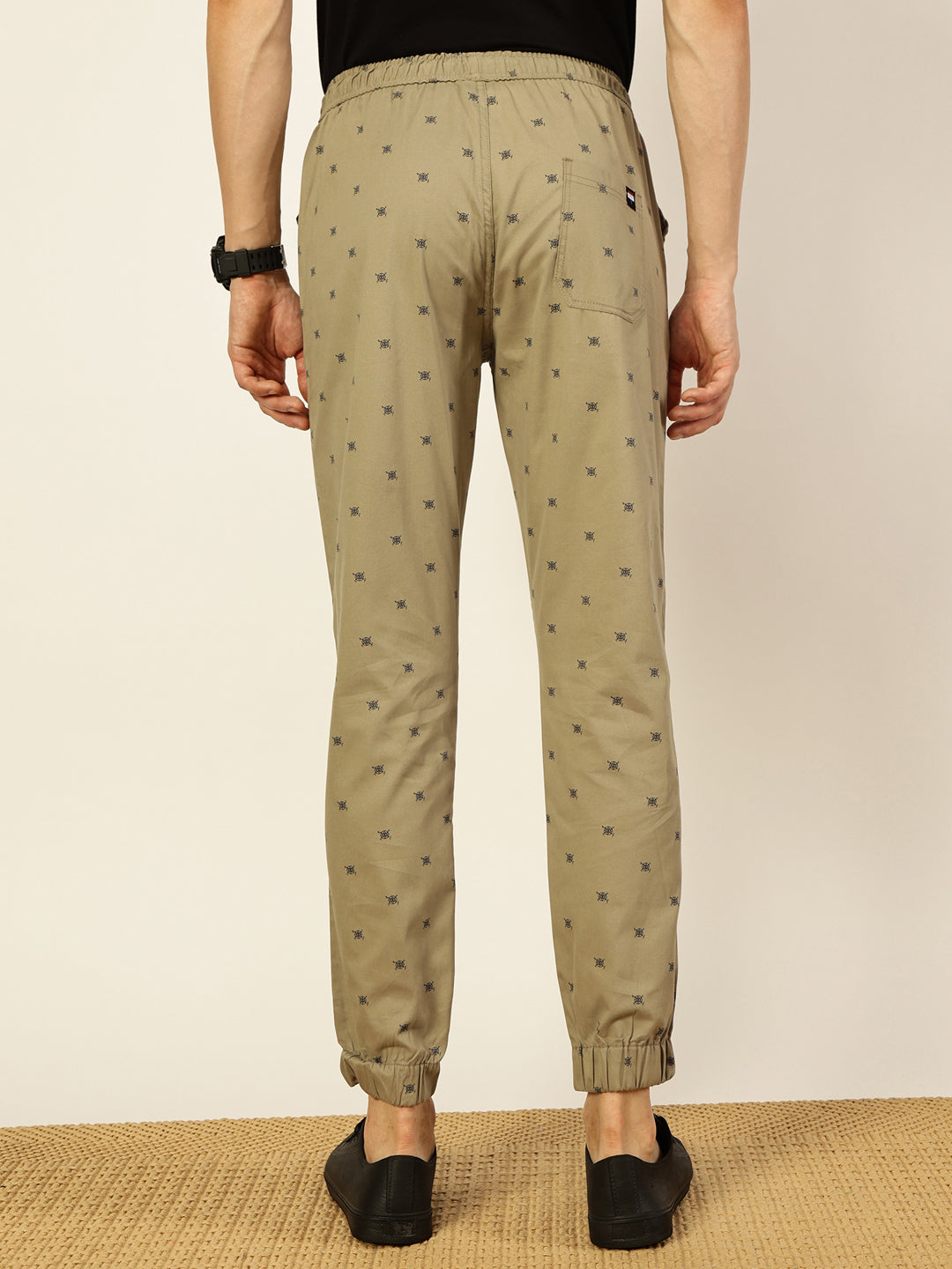 Thomas Scott Men Printed Smart Slim Fit Easy Wash Joggers Trousers