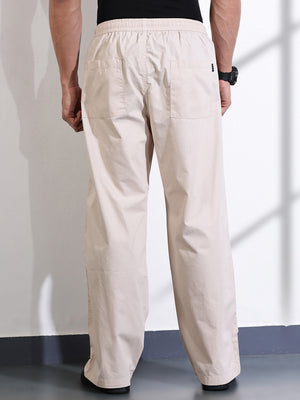 Thomas Scott Men Fawn Relaxed Fit Woven Cargo Trousers