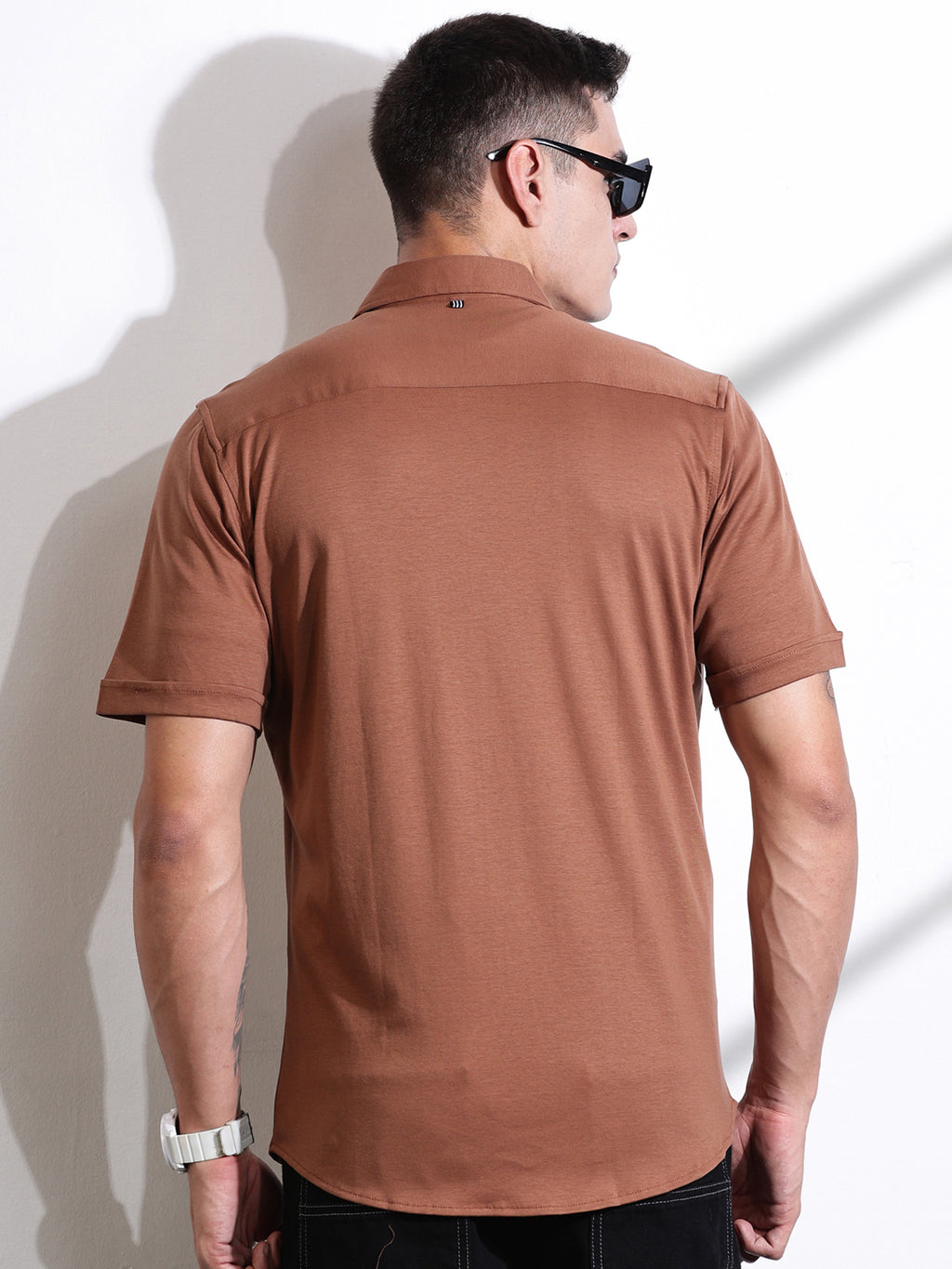 Thomas Scott Men Brown Slim Fit Solid Casual Shirt