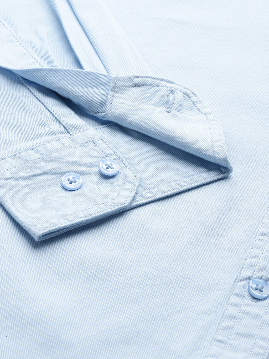 Thomas Scott Men SkyBlue Plus Size Regular Fit Long Sleeves Button-Down Collar Twill Shirt