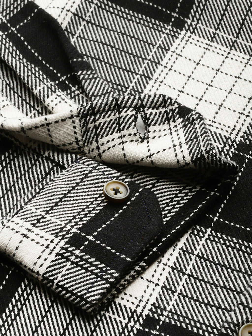 Thomas Scott Men Black Plus Size Long Sleeves Regular Fit Tartan Checks Woven Shirt