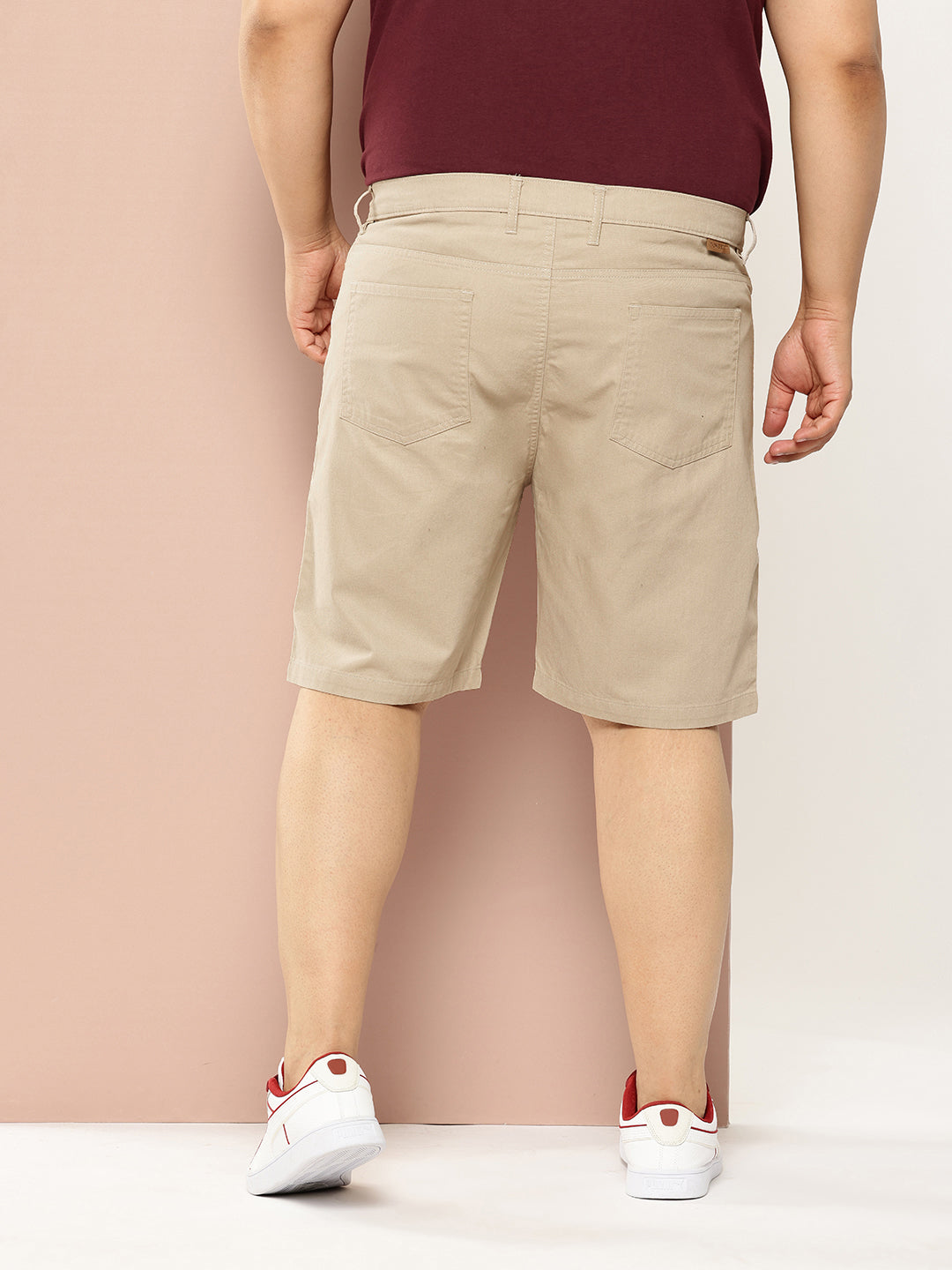 Thomas Scott Men DarkGrey Plus Size Regular fit Mid-rise Cotton Woven Chino Shorts