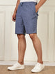 Thomas Scott Men Blue Mid-Rise Regular Fit Self Design Knee Length Knitted Shorts
