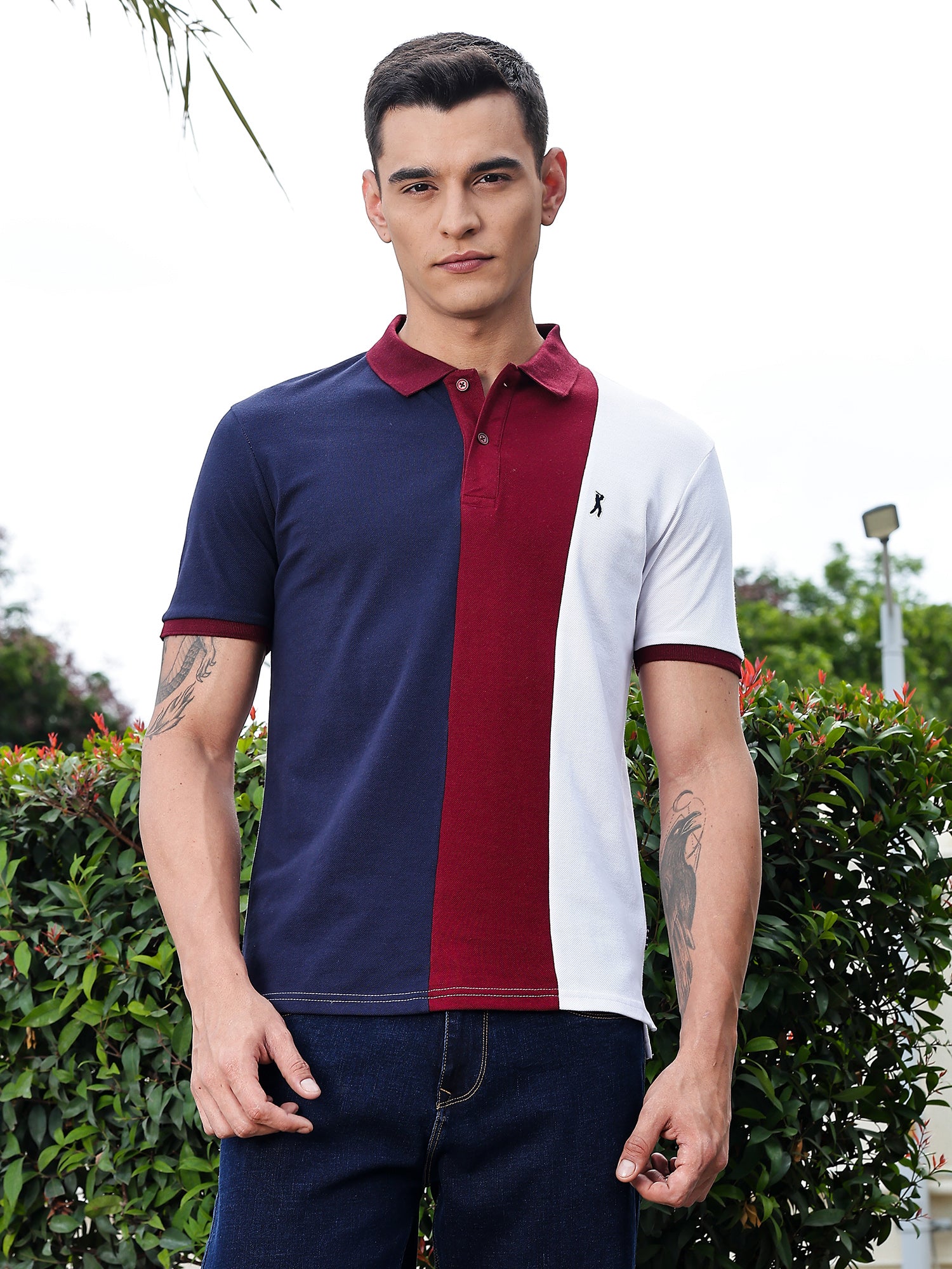 Thomas Scott Men Navy Regular Fit Short Sleeves Polo Collar Knit Tshirt