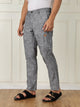 Thomas Scott Men Black Mid-Rise Straight Fit Striped Linen Trouser
