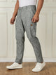 Thomas Scott Men Green Mid-Rise Straight Fit Striped Linen Trouser