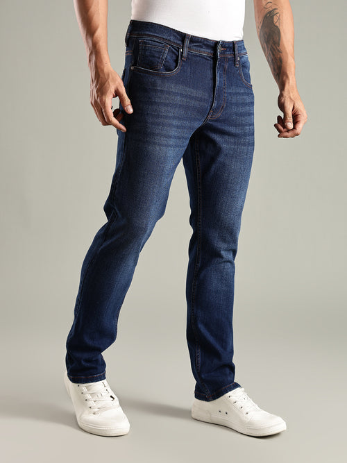 Thomas Scott Men Indigo Mid-Rise Straight Fit Stretchable Jeans