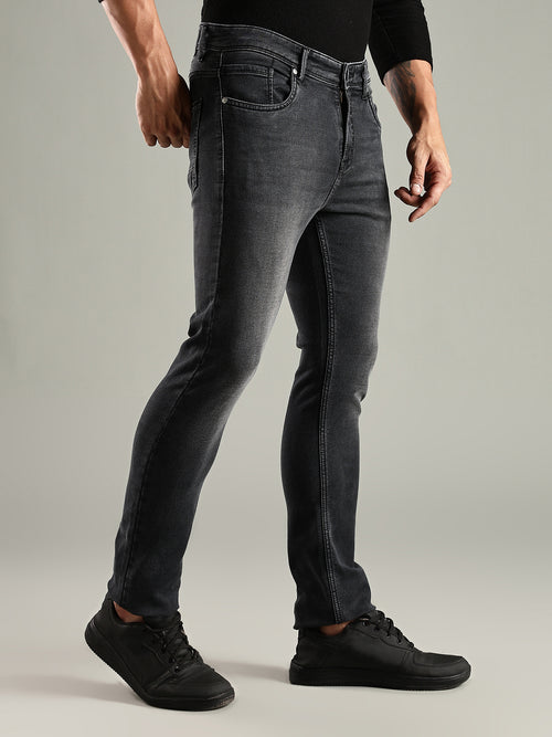 Thomas Scott Men Black Mid-Rise Straight Fit Stretchable Jeans